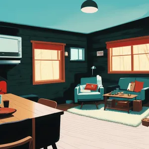 Modern Luxury Living Room with Fireplace and Wood Furniture