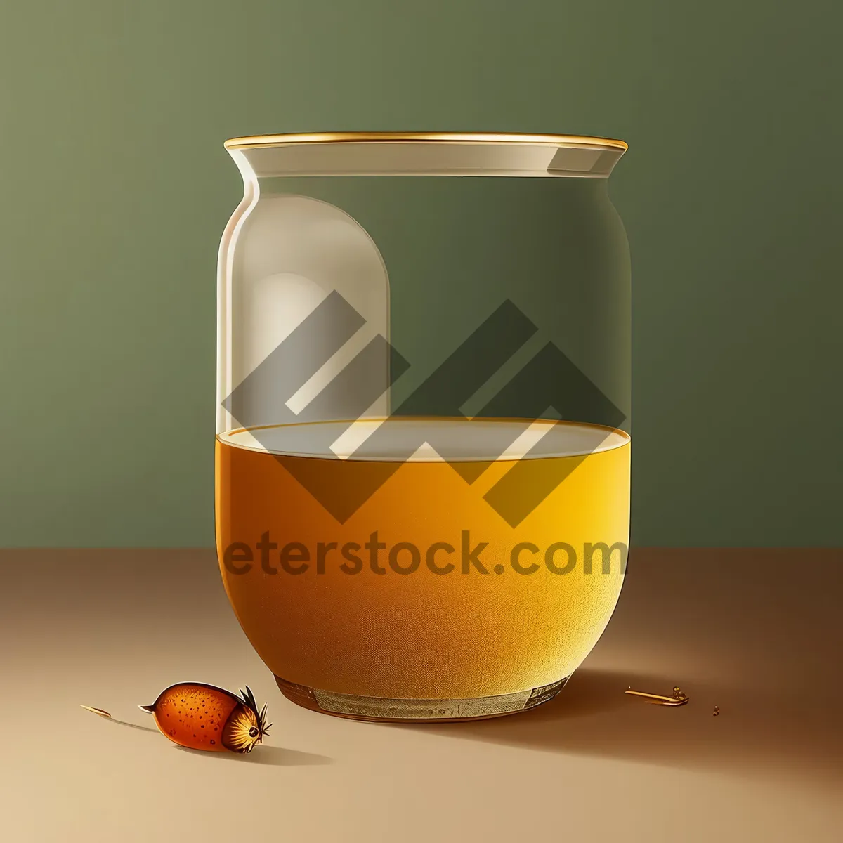 Picture of Healthy yellow breakfast beverage in glass cup.