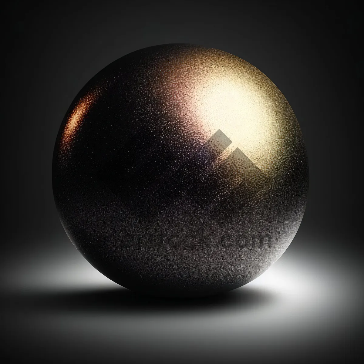 Picture of Glossy 3D Sphere with Reflection: Black Glass Egg