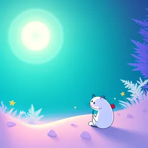 Winter Wonderland: Sparkling Snowman under Starlit Moon