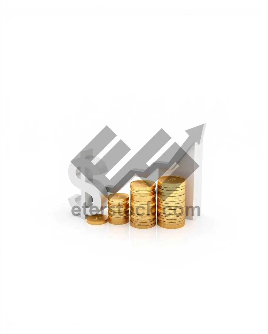 Picture of Gold coins stack symbolizing financial success in 3D