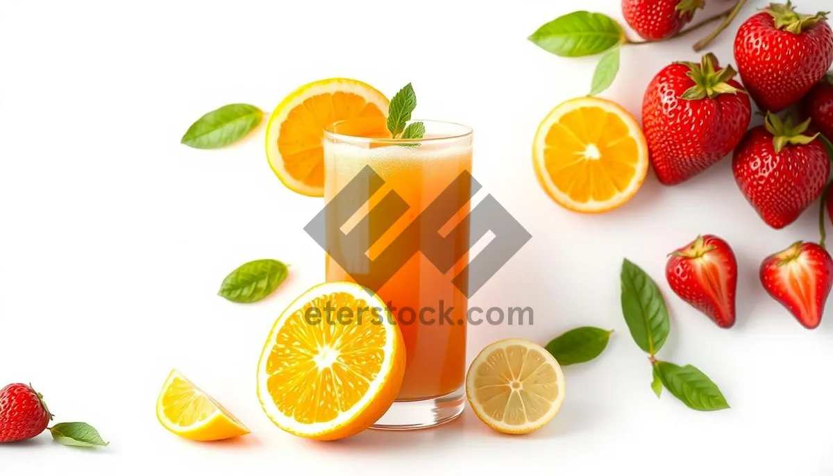 Picture of Refreshing Citrus Drink with Vitamin C and Juicy Fruit.