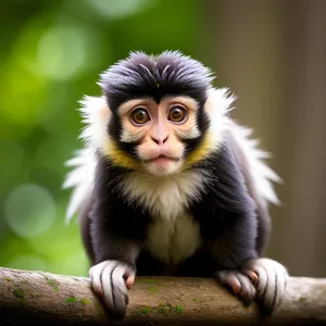 Playful primate in its natural habitat