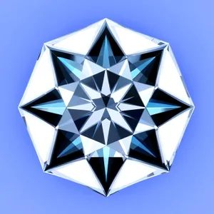 Gemstone Pyramid Symbol Icon - 3D Glass Design