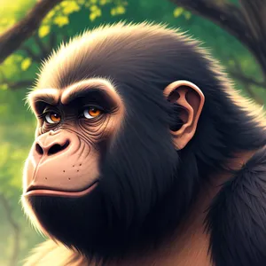 Wild Primate Monkey Portrait