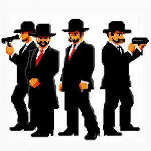 Business Team: Silhouette of Men in Suits