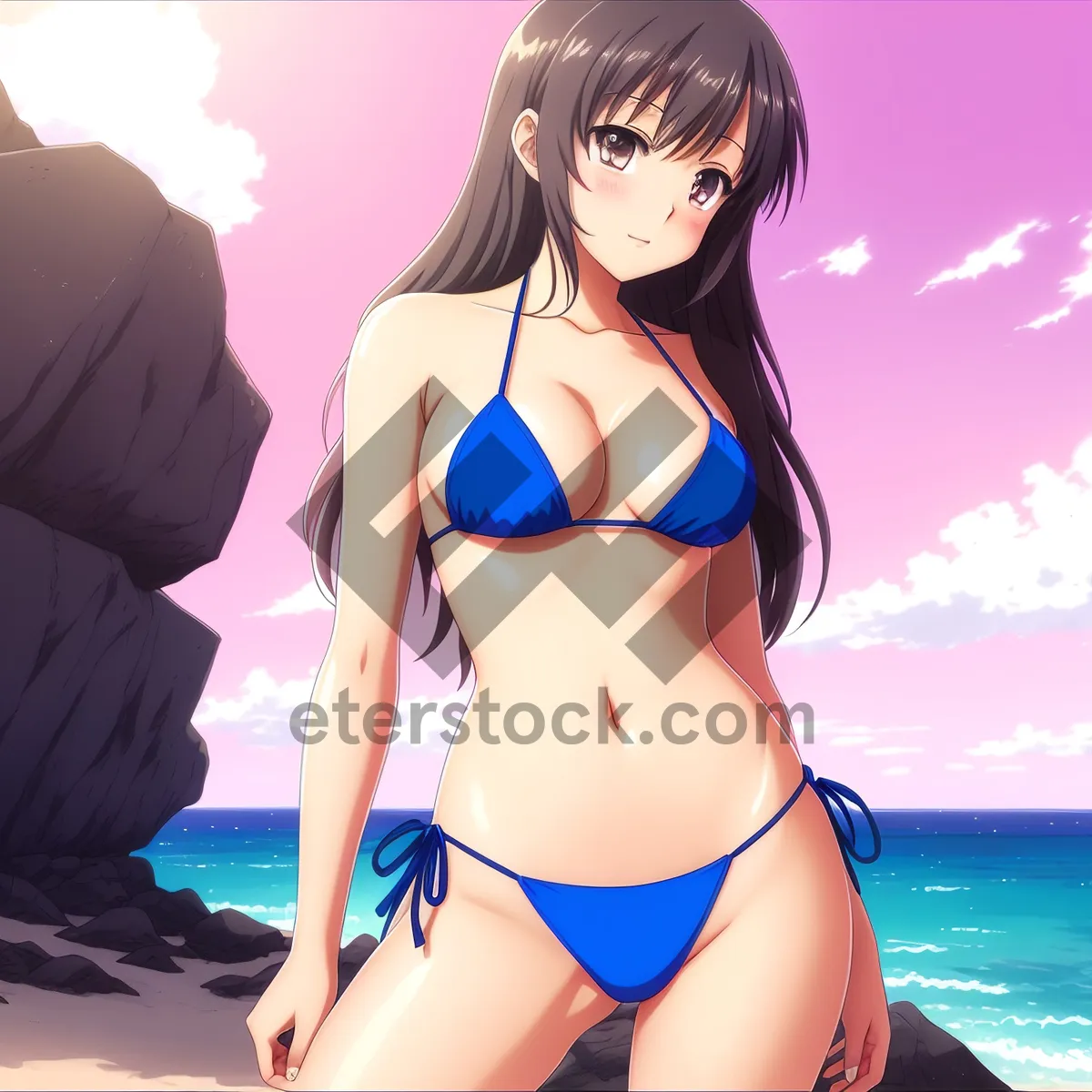Picture of Stunning Summer Bikini Model in Beachwear