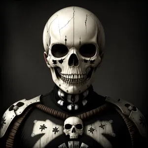 Terrifying Sculpted Skeleton Bust of Pirate