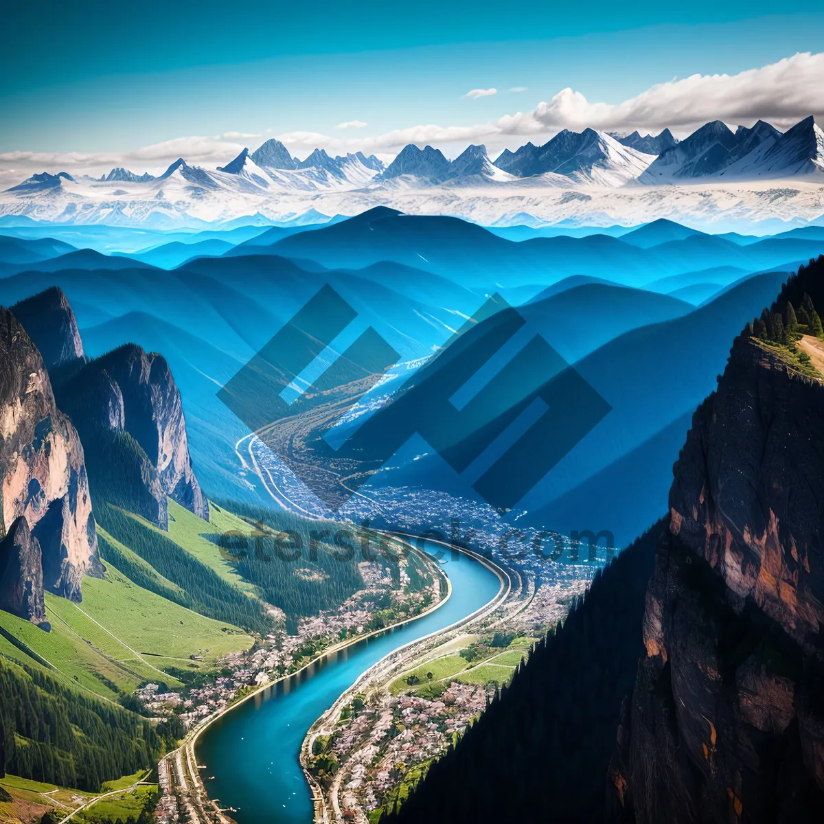 Picture of Spectacular Mountain Lake Reflection amidst Majestic Scenery