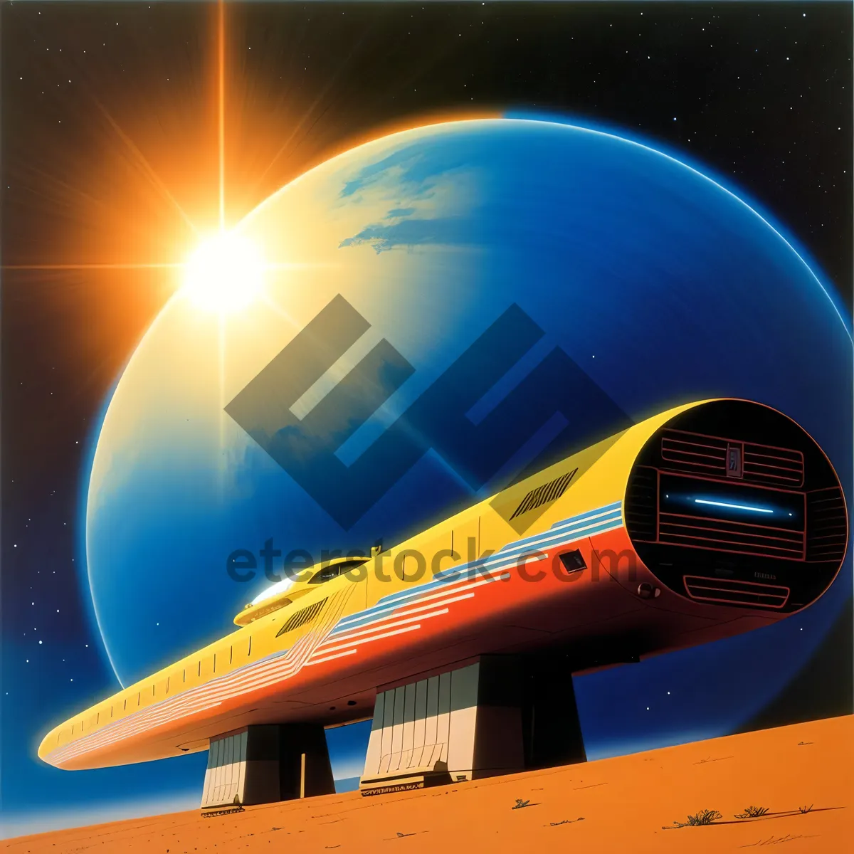 Picture of Digital Celestial Projection: Futuristic 3D Planet Design