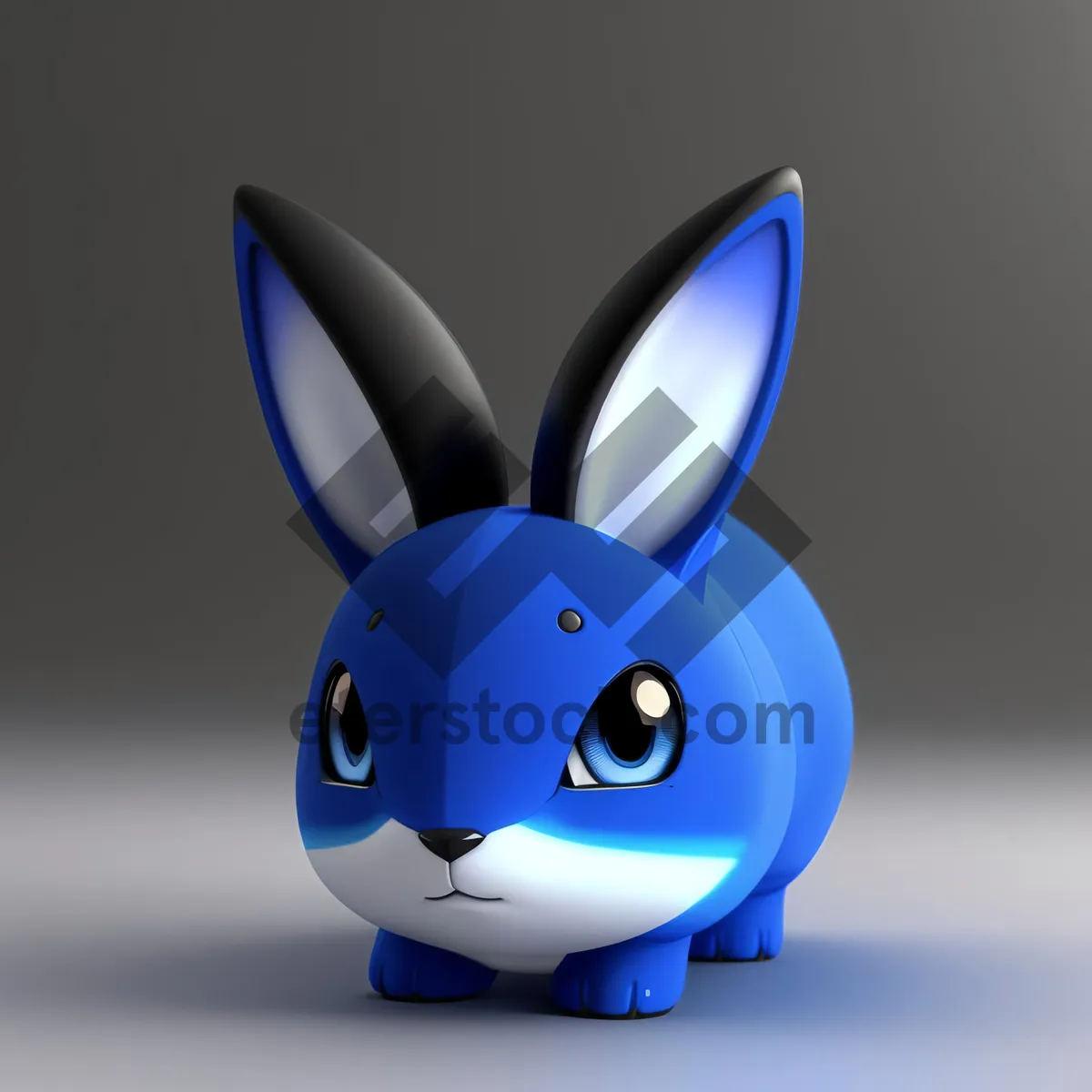 Picture of 3D Cartoon Rabbit Icon: Funny Shuttlecock Symbol