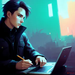 Successful Businesswoman Working on Laptop at Desk