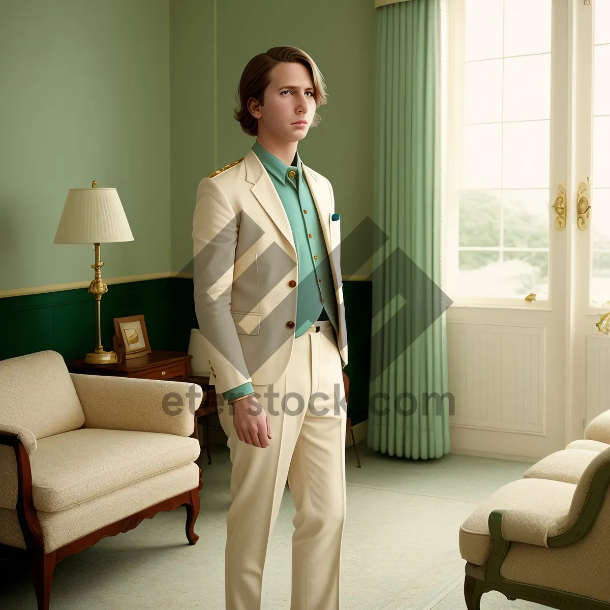 Picture of Smiling Businessman in Professional Suit