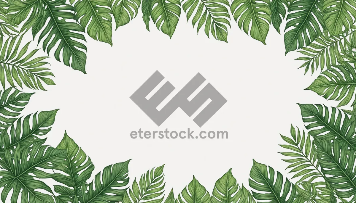 Picture of Leafy Evergreen Tree Silhouette Floral Frame Design