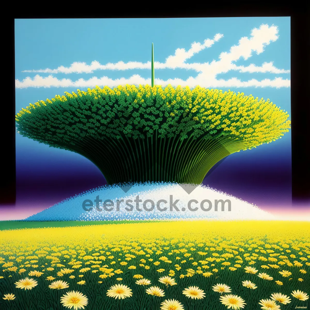 Picture of Vibrant Sunflower Meadow Against Clear Blue Sky