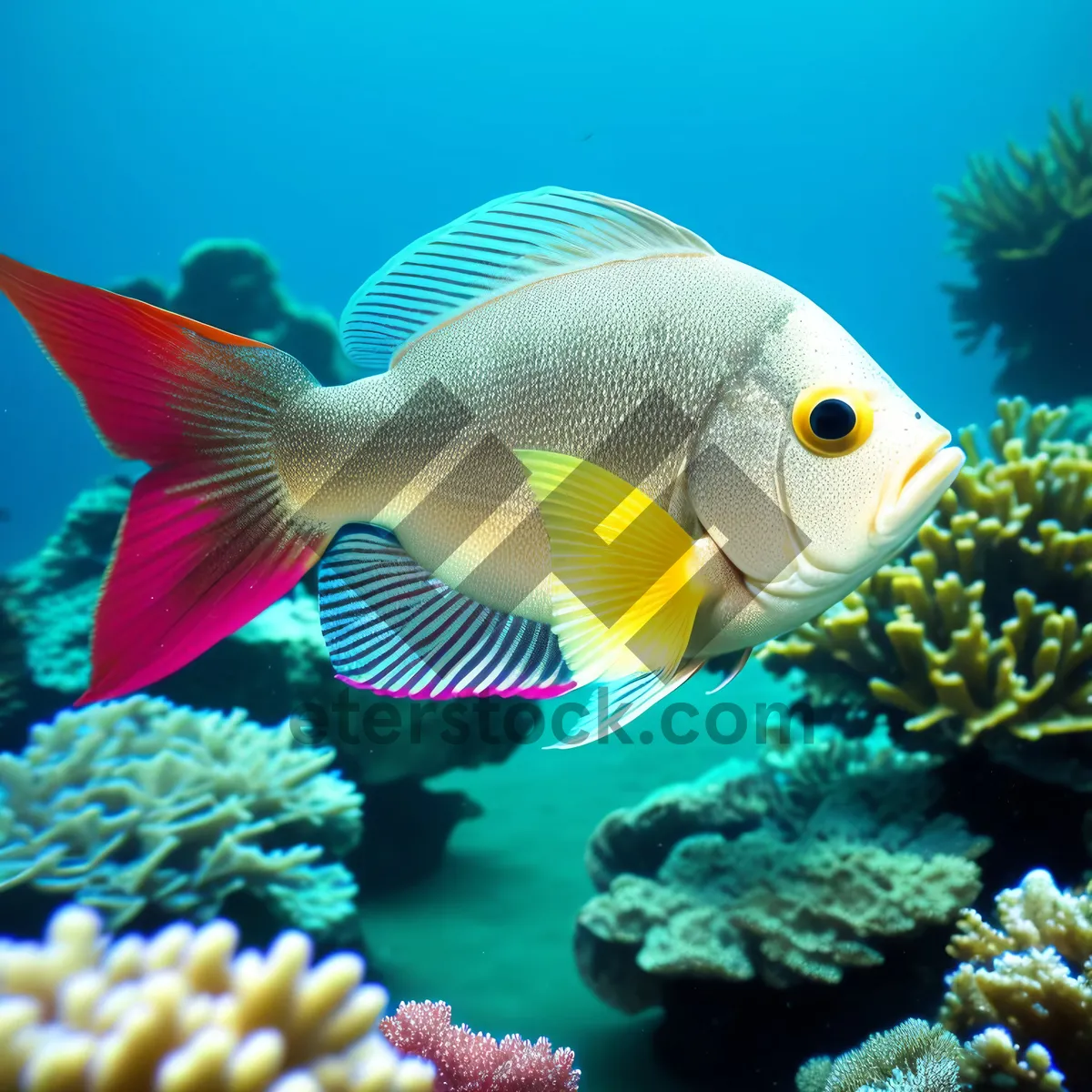 Picture of Colorful Marine Life in Exquisite Coral Reef