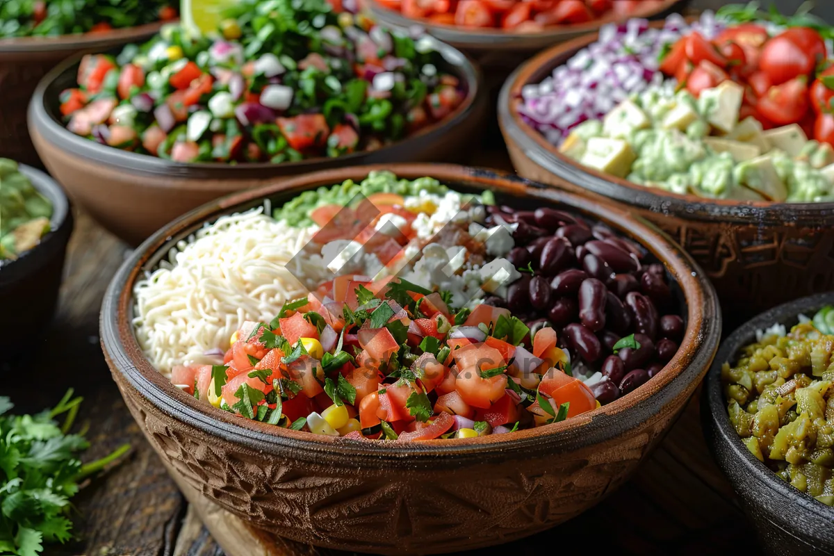 Picture of Healthy Vegetable Salad with Fresh Ingredients