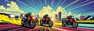 Highway speed journey under the open sky