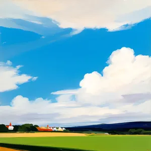 Serene Skies over Rolling Green Countryside