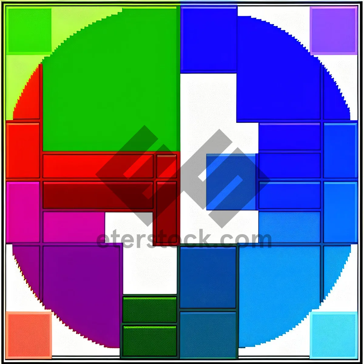 Picture of Colorful 3D Cubes Design with Patterns