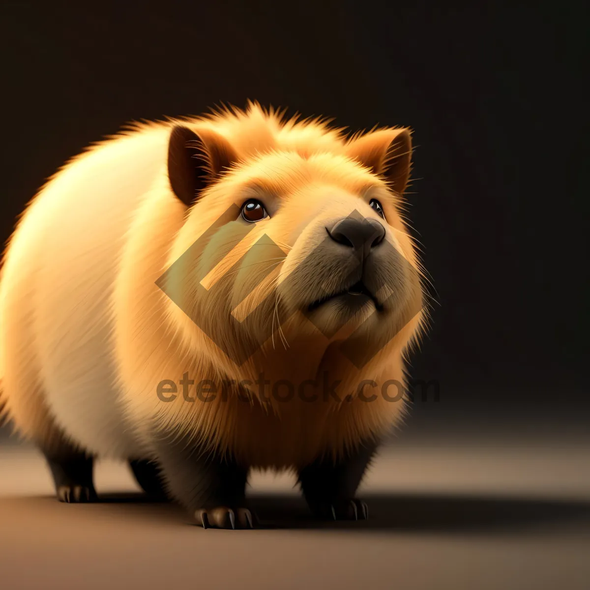 Picture of Cute Guinea Pig with Fluffy Fur and Whiskers