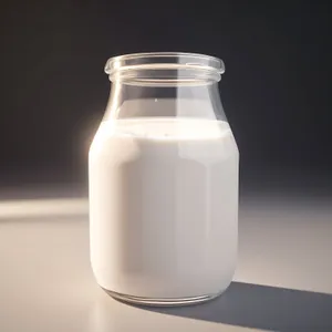 Healthy glass bottle of milk"
or
"Nourishing dairy beverage in transparent jar