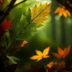 Vibrant Maple Leaves in Autumn
