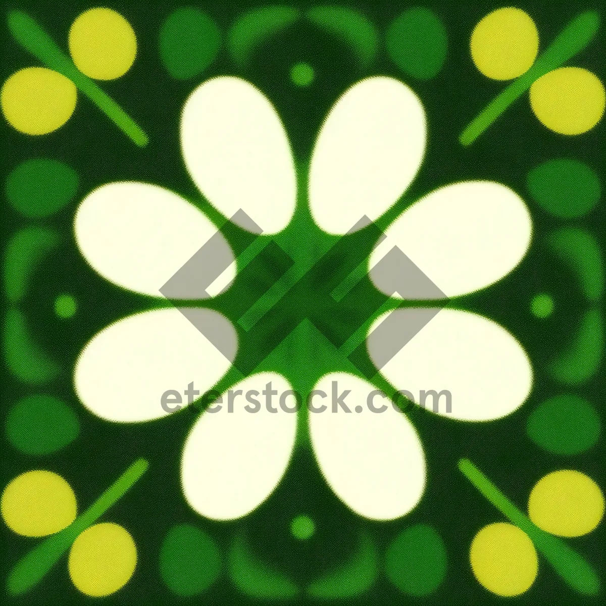 Picture of Vibrant Modern Polka Dot Artwork: Bright and Colorful Clover Shape