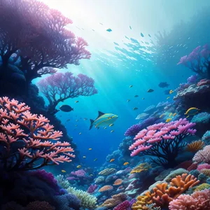 Exotic Coral Reef Teeming with Colorful Marine Life.