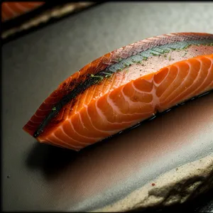 Delicious Gourmet Salmon Sushi Plate