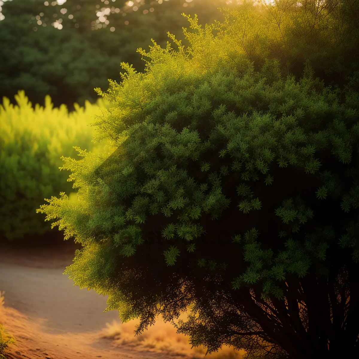 Picture of Autumn Park Landscape with Vibrant Foliage