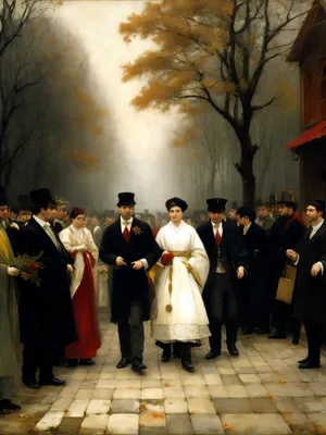 Group of Happy Businessmen and Musicians