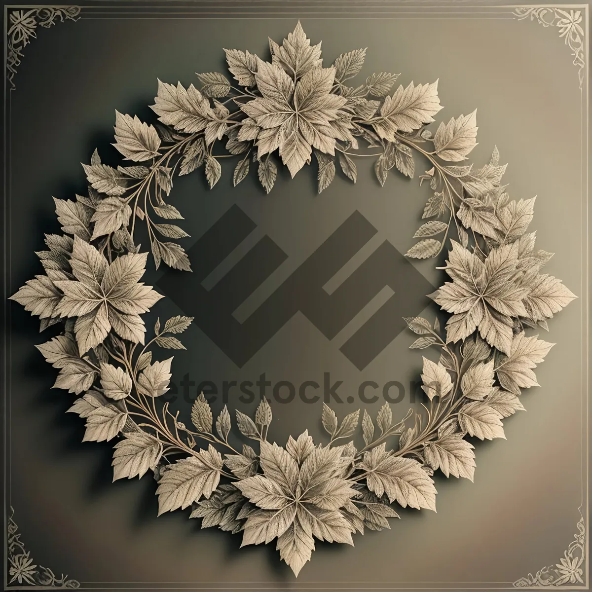 Picture of Vintage Floral Snowflake Ornament Border