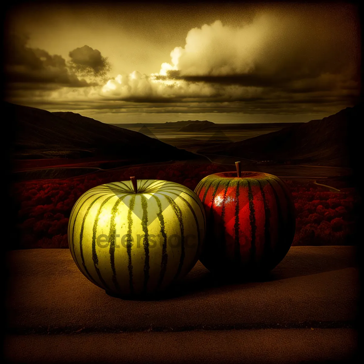 Picture of Autumn Harvest: Vibrant Orange Pumpkins and Squash