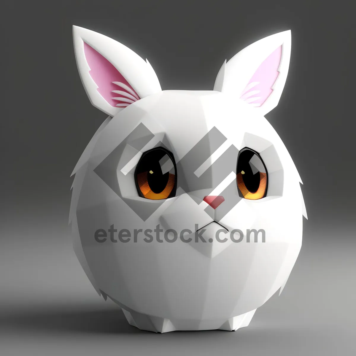 Picture of Cute Happy Bunny Cartoon Icon - 3D Smile