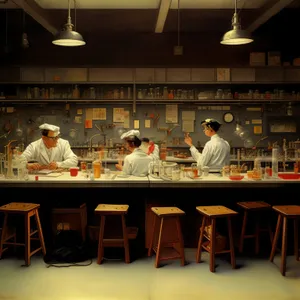 Modern restaurant interior with tables and chairs