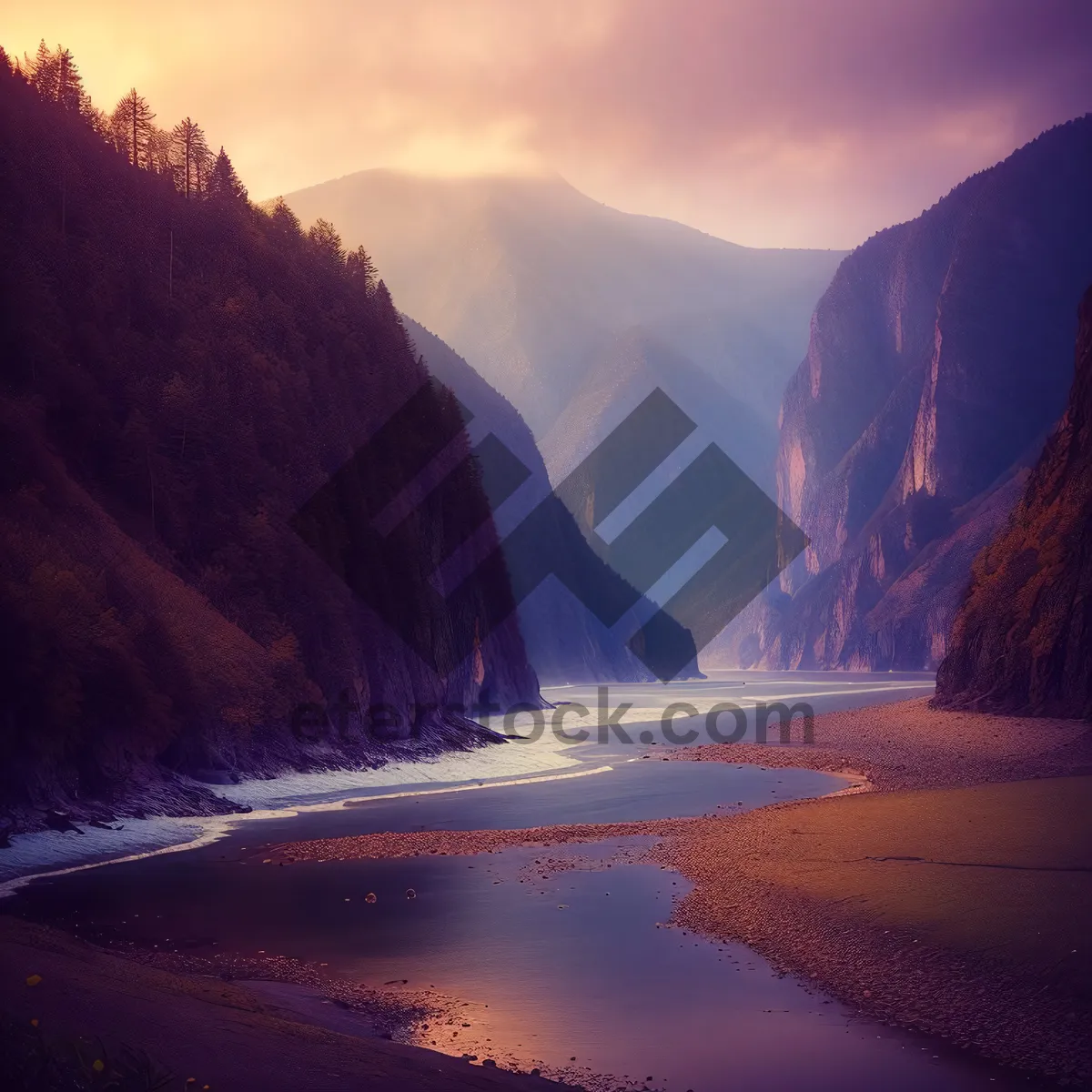 Picture of Majestic Mountain Valley Reflections