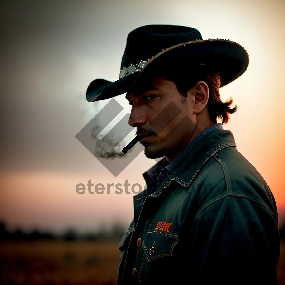 Picture of Stylish Cowboy Hat Portrait - Fashionable Male Headwear