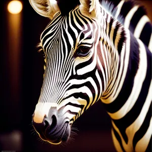 Wild Striped Zebra Grazing in African Wilderness