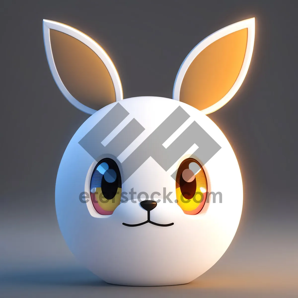 Picture of Ear-shaped Cartoon Icon: Shiny Web Design Element