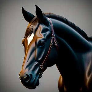 Brown Thoroughbred Stallion Grazing in Meadow