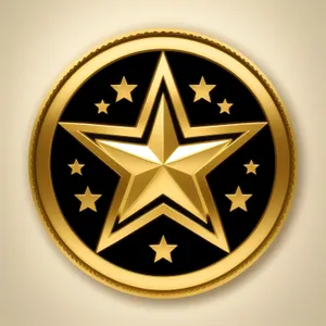 Iconic Heraldry Symbol: Shiny Golden Round Button