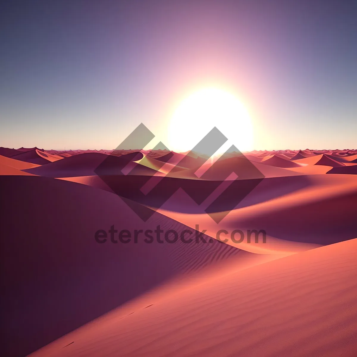 Picture of Desert Sunset on Open Road, Tranquil and Serene