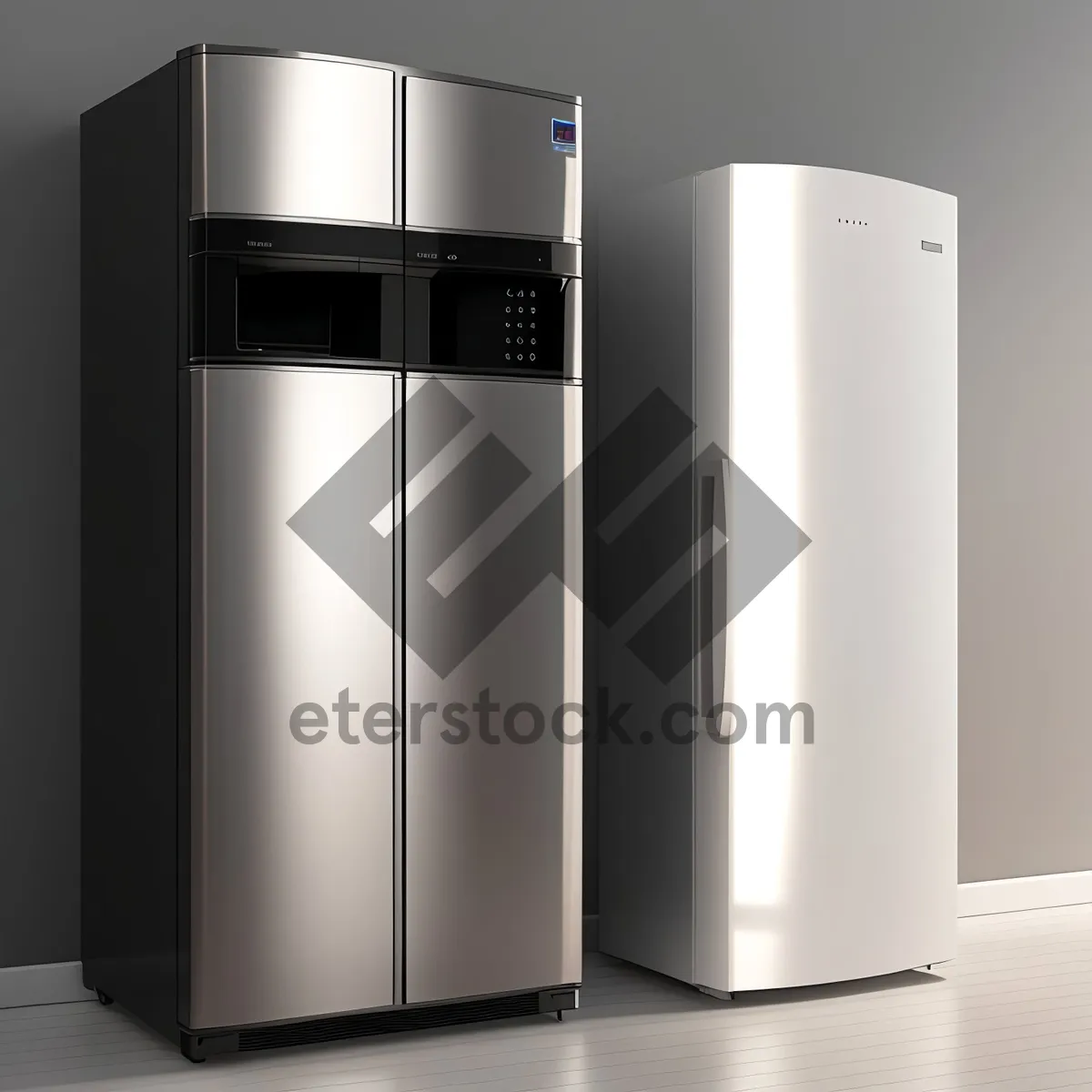Picture of Modern White Refrigerator in Stylish Interior Design