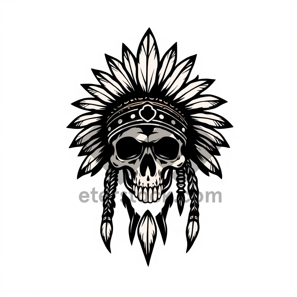 Picture of Black Floral Decorative Graphic Design Element