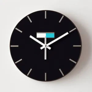 Analog Clock with Black Round Dial and Minute Hand
