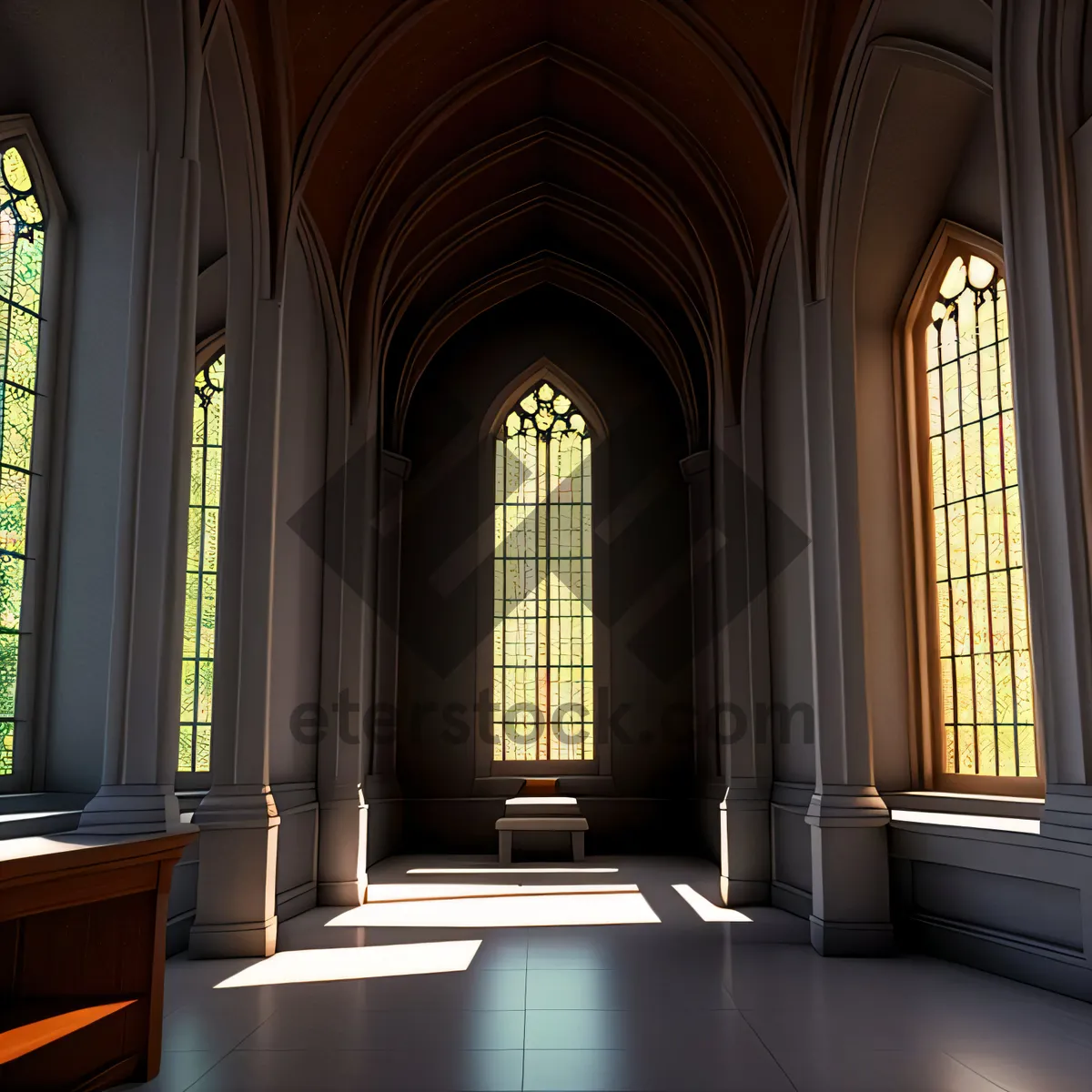 Picture of Ancient Cathedral's Majestic Arched Window