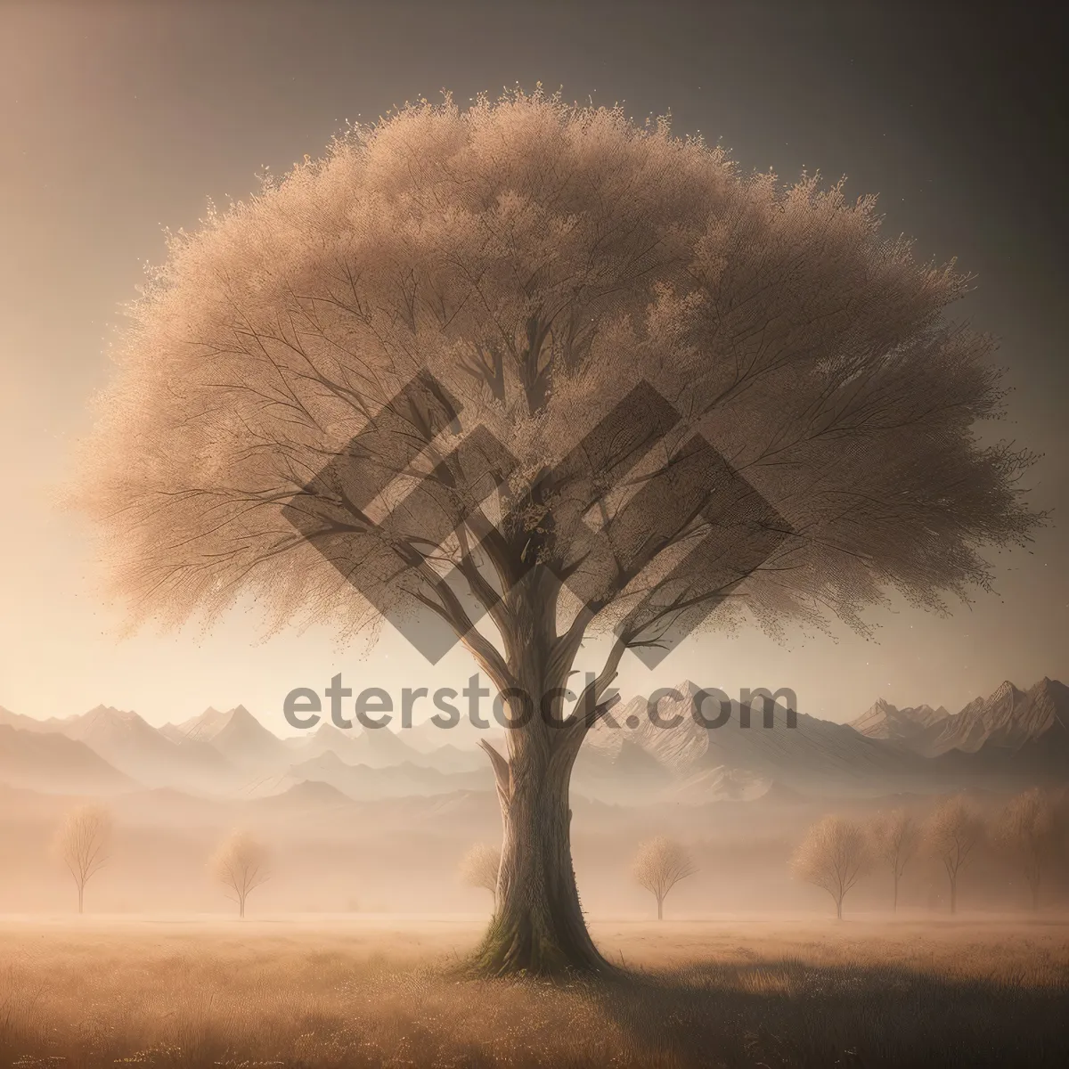 Picture of Tranquil Winter Sunset over Frosty Countryside