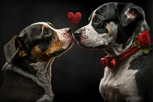 Cute Boxer Puppy in Studio Portrait Photo