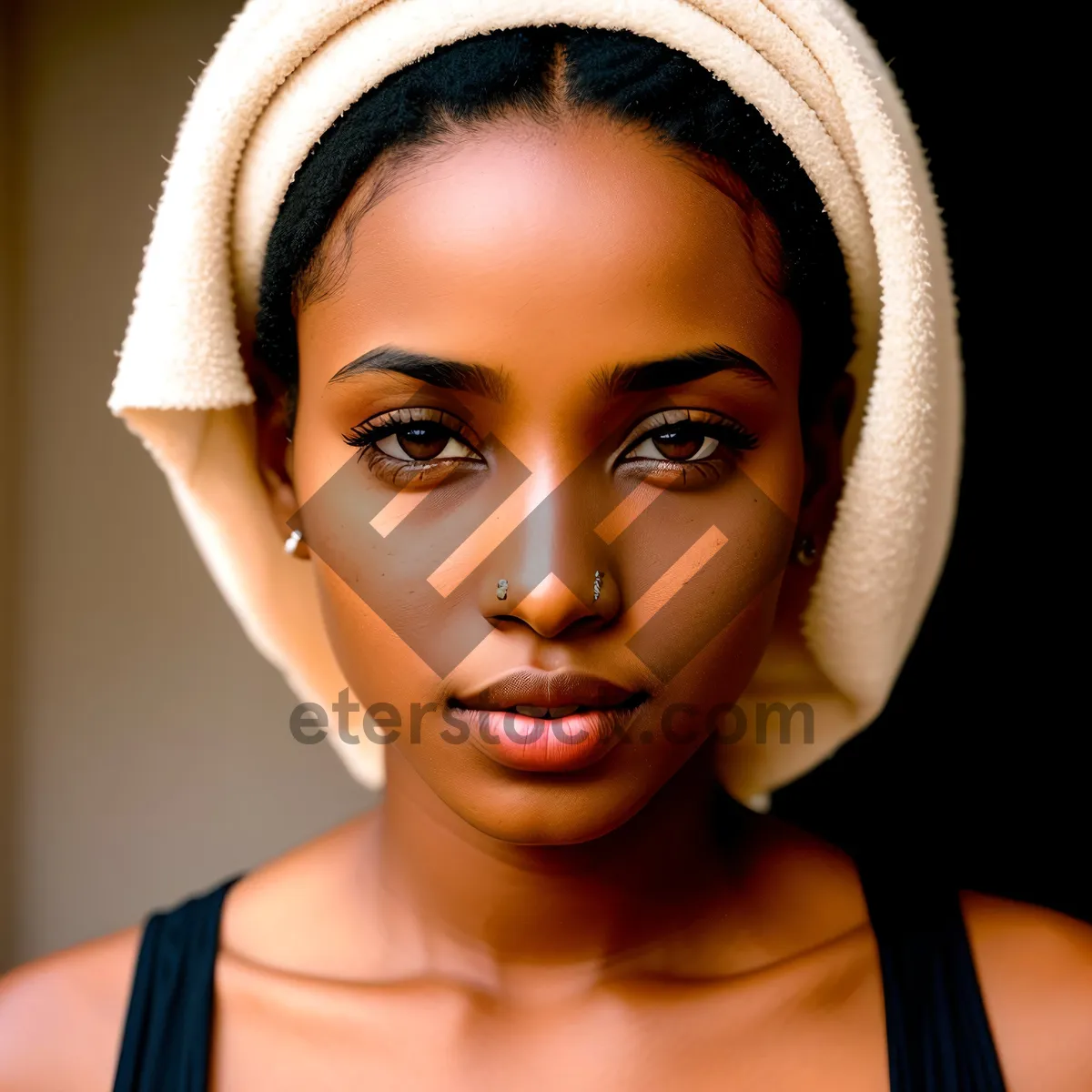 Picture of Radiant Lady with Stunning Makeup and Playful Expression